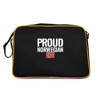 Proud Norwegian Norway Norwegian Flag - Retro Bag - black/gold - Back