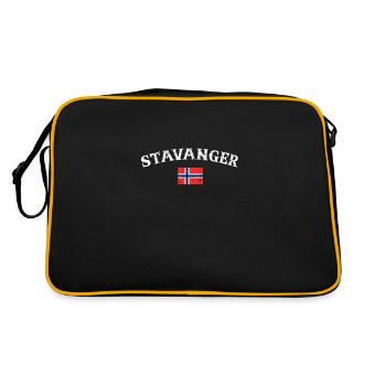 Stavanger Vintage Norway Norwegian Flag - Retro Bag - black/gold - Back