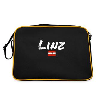 Linz, Austria, Vintage Austrian Flag - Retro Bag - black/gold - Back