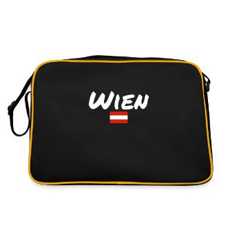 Vienna, Austria, Flag, Austria, Austria - Retro Bag - black/gold - Back