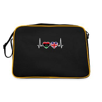 Libya UK Heartbeat Flag British Libyan - Retro Bag - black/gold - Back