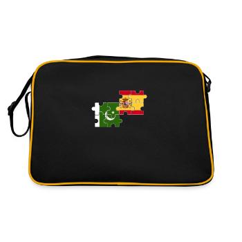 Pakistan Spain Flag Spanish Pakistani - Retro Bag - black/gold - Back