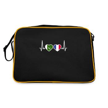Pakistan France Heartbeat Flag Pakistani - Retro Bag - black/gold - Back