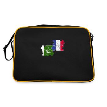 Pakistan France Vintage Flag Pakistani - Retro Bag - black/gold - Back