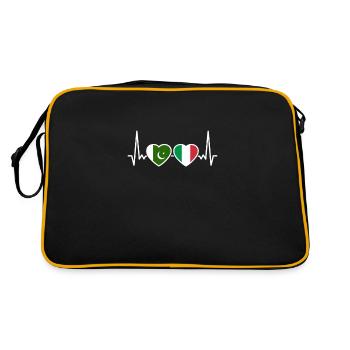 Pakistan Italy Heartbeat Flag Pakistani - Retro Bag - black/gold - Back