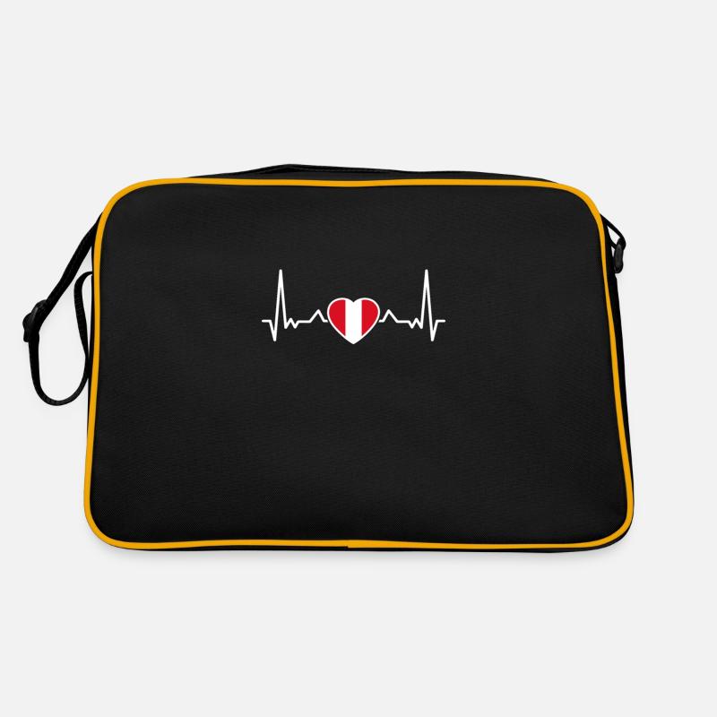 Pérou Heartbeat Drapeau péruvien Péruvien Sac Retro