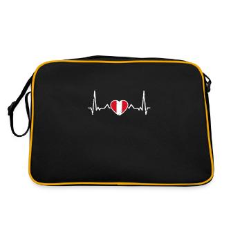 Pérou Vintage Heartbeat drapeau péruvien - Sac Retro - noir/or - Dos