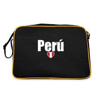 Coeur du Pérou Vintage drapeau péruvien péruvien - Sac Retro - noir/or - Dos