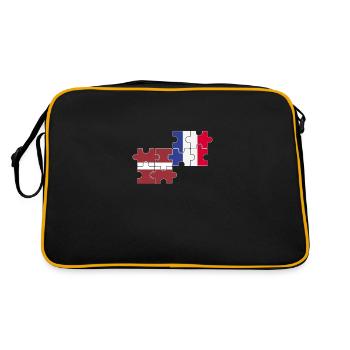 Lettonie France Drapeau Français Letton - Sac Retro - noir/or - Dos