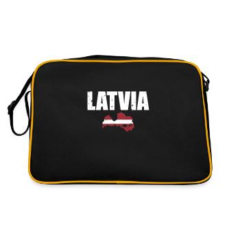 Lettonie Vintage Lettonie carte drapeau letton - Sac Retro - noir/or - Dos