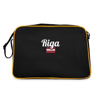 Riga Lettonie Drapeau letton Letton - Sac Retro - noir/or - Dos