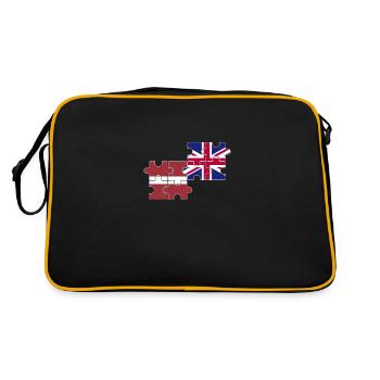 Lettonie Royaume-Uni Drapeau Letton britannique - Sac Retro - noir/or - Dos