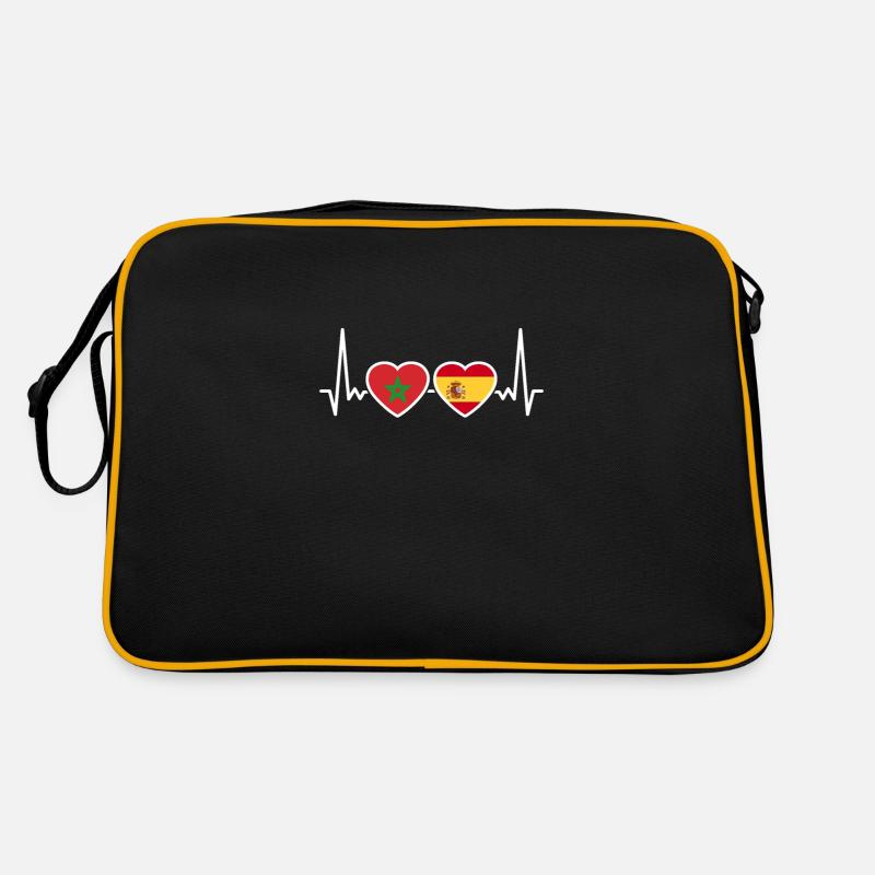 Morocco Spain Heartbeat Flag Moroccan Retro Bag