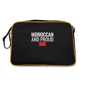 Marocain Et Fier Drapeau Marocain Marocain - Sac Retro - noir/or - Dos