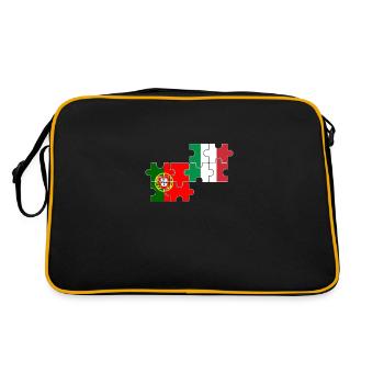 Portugal Italie Drapeau Italien Portugais - Sac Retro - noir/or - Dos