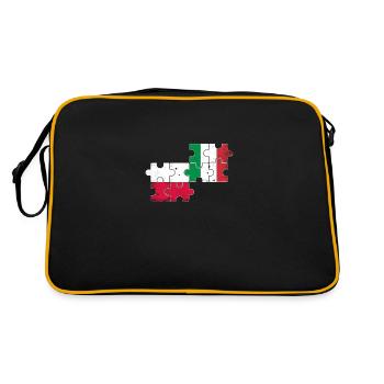 Pologne, Italie, drapeau Vintage, italien, polonais - Sac Retro - noir/or - Dos