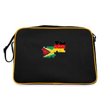 Guyane Allemagne Vintage drapeau allemand guyanais - Sac Retro - noir/or - Dos