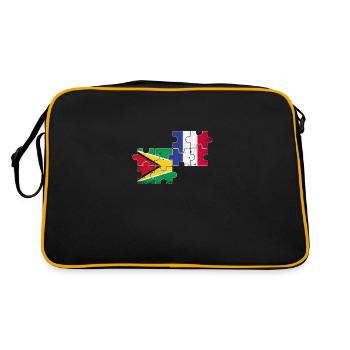 Guyane France Vintage Drapeau Français Guyanais - Sac Retro - noir/or - Dos