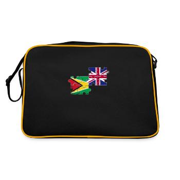 Guyane Royaume-Uni Vintage drapeau britannique guyanais - Sac Retro - noir/or - Dos