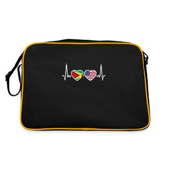 Guyana USA Vintage Heartbeat drapeau Guyana - Sac Retro - noir/or - Dos