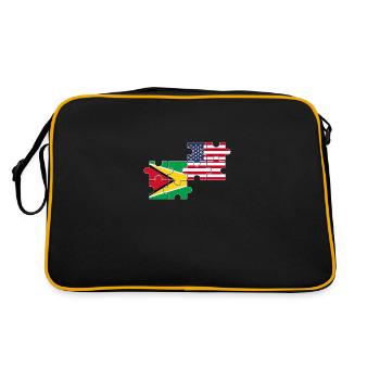 Drapeau de la Guyane USA Guyane américaine - Sac Retro - noir/or - Dos