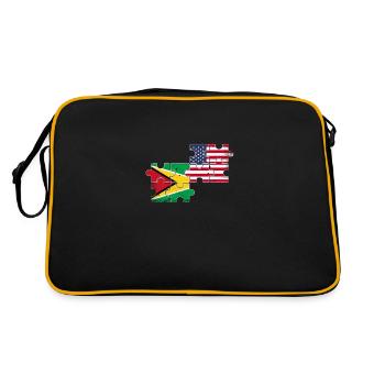 Guyane USA Vintage drapeau Guyane américaine - Sac Retro - noir/or - Dos