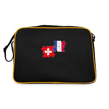 Suisse France Drapeau Suisse française - Sac Retro - noir/or - Dos