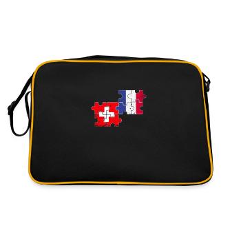 Suisse France Vintage Drapeau Suisse - Sac Retro - noir/or - Dos