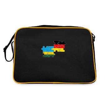Rwanda Allemagne Vintage drapeau allemand rwandais - Sac Retro - noir/or - Dos