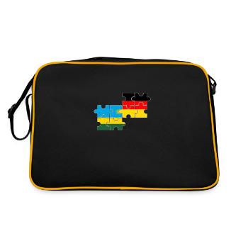 Rwanda Allemagne Drapeau Allemagne Rwandais - Sac Retro - noir/or - Dos