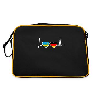 Rwanda Germany Heartbeat Flag Rwandese - Retro Bag - black/gold - Back