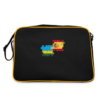 Rwanda Espagne Vintage drapeau espagnol rwandais - Sac Retro - noir/or - Dos