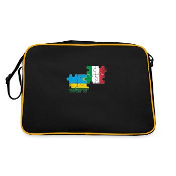 Rwanda Italie Vintage drapeau italien rwandais - Sac Retro - noir/or - Dos