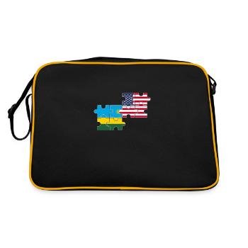 Rwanda, Etats-Unis, drapeau, Américain, Rwandais - Sac Retro - noir/or - Dos