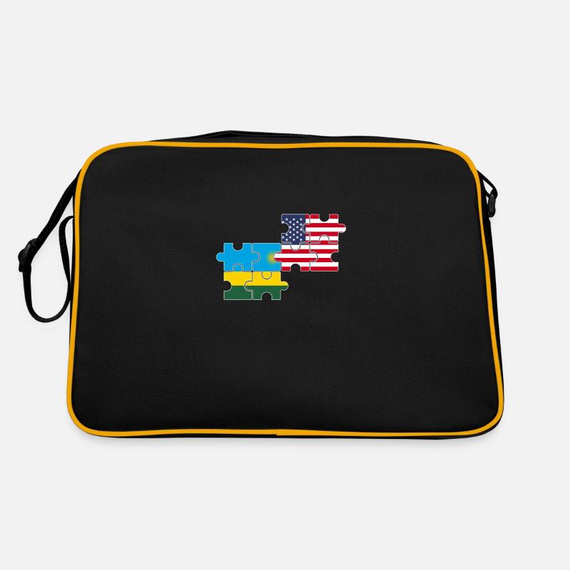Rwanda, Etats-Unis, drapeau, Américain, Rwandais Sac Retro