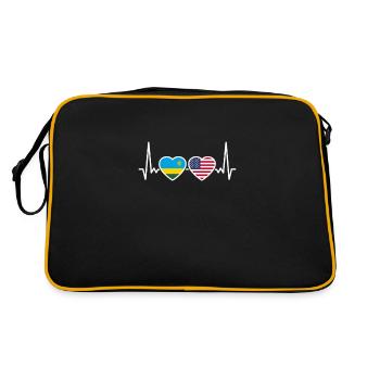 Rwanda USA Heartbeat Flag American - Retro Bag - black/gold - Back