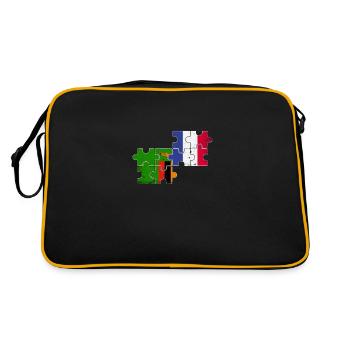 Zambie France Vintage Drapeau Français Zambien - Sac Retro - noir/or - Dos