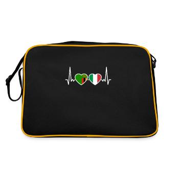 Zambie, Italie, Heartbeat, Drapeau, Italien, Zambien - Sac Retro - noir/or - Dos