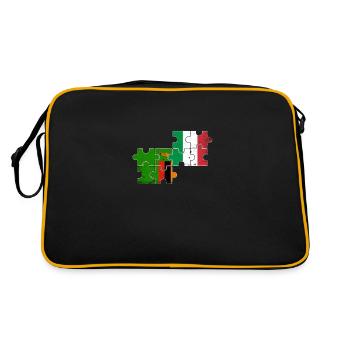 Zambie Italie Vintage drapeau italien zambien - Sac Retro - noir/or - Dos