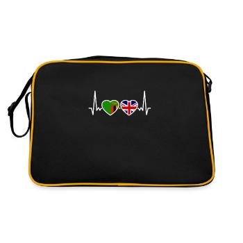 Zambie Royaume-Uni Heartbeat Flag Drapeau de la Zambie britannique - Sac Retro - noir/or - Dos