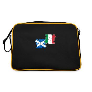 Ecosse, Italie, drapeau, Italien, Ecossais - Sac Retro - noir/or - Dos