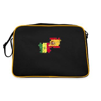 Sénégal Espagne Vintage Drapeau Espagnol Sénégalais - Sac Retro - noir/or - Dos