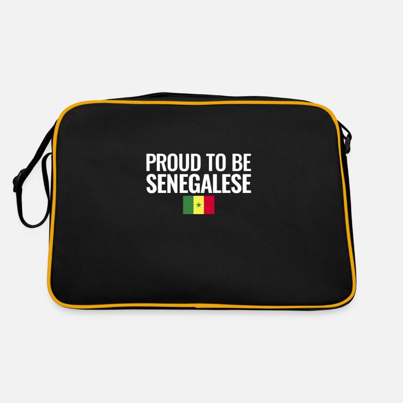 Fier d’être drapeau sénégalais du Sénégal - Sac Retro - noir/or