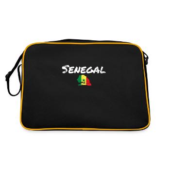 Sénégal Vintage Carte Drapeau Sénégalais - Sac Retro - noir/or - Dos