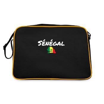 Sénégal Sénégal Carte Drapeau Sénégal - Sac Retro - noir/or - Dos