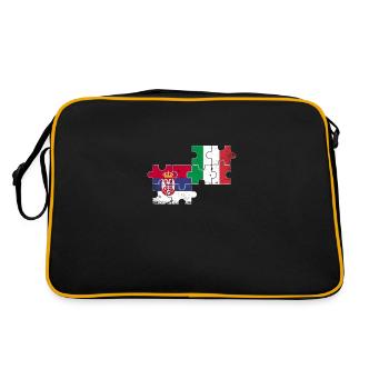 Serbie Italie Vintage drapeau italien serbe - Sac Retro - noir/or - Dos
