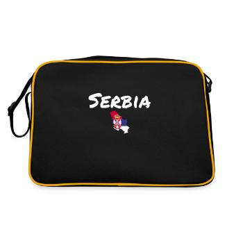 Serbie Carte Serbie Drapeau serbe Serbie - Sac Retro - noir/or - Dos