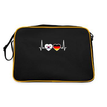 Corée du Sud Allemagne Heartbeat Flag Corée du Sud - Sac Retro - noir/or - Dos