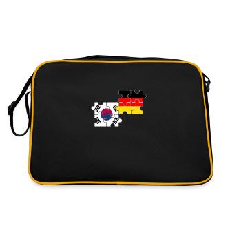 Corée du Sud Allemagne Drapeau Allemand Sud-Coréen - Sac Retro - noir/or - Dos