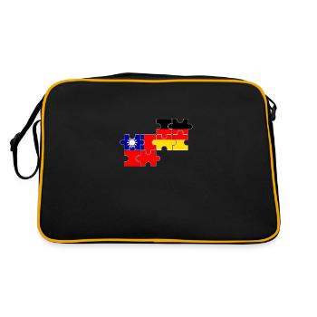 Taïwan Allemagne Drapeau Allemand Taïwanais - Sac Retro - noir/or - Dos